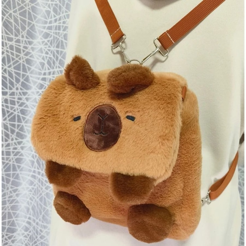 Kawaii Capybara Plush Backpack Mini Shoulder Bag For Kids 7