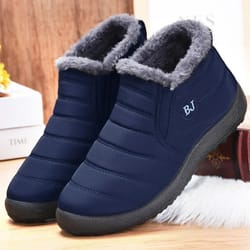 men winter fur lined casual sneakers lightweight warm shoes