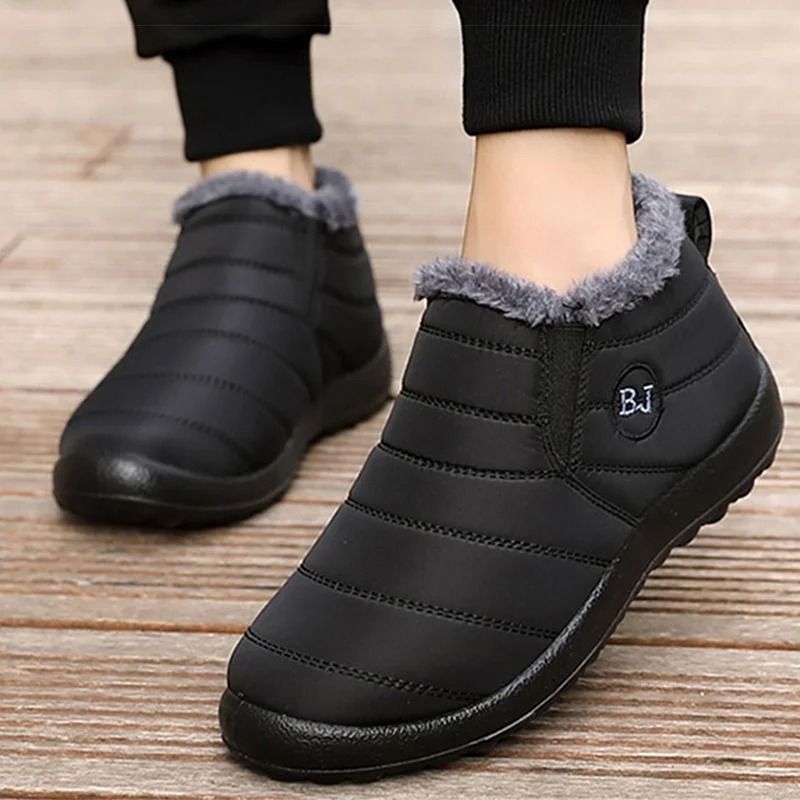 Men Winter Fur Lined Casual Sneakers Lightweight Warm Shoes 4