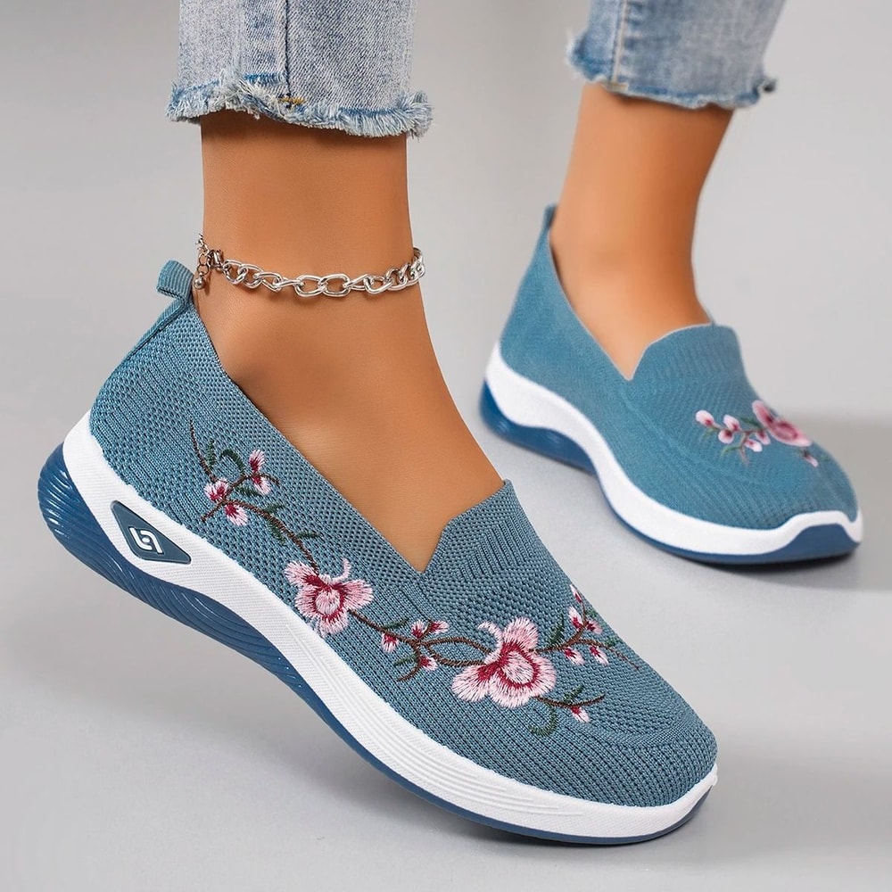 Women Breathable Mesh Flat Casual Sneakers For Summer Walking 5