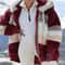 Women Oversized Plush Hooded Jacket Warm Streetwear Coat 14