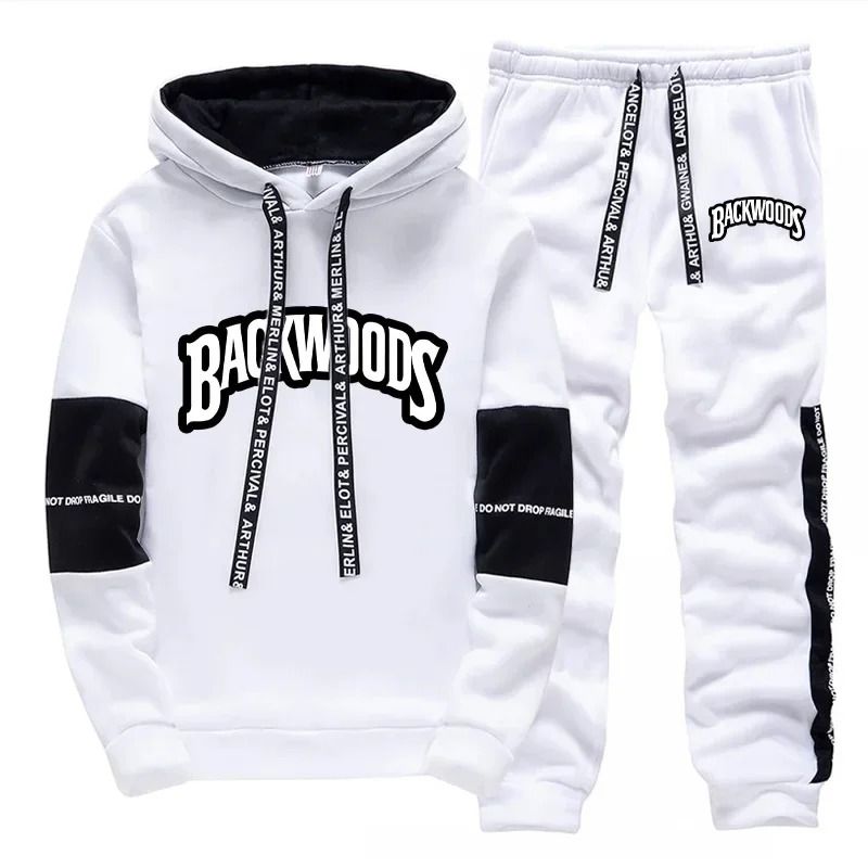 Mens Casual Tracksuit Print Sweatshirt And Sweatpants Set 0