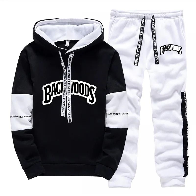 Mens Casual Tracksuit Print Sweatshirt And Sweatpants Set 3