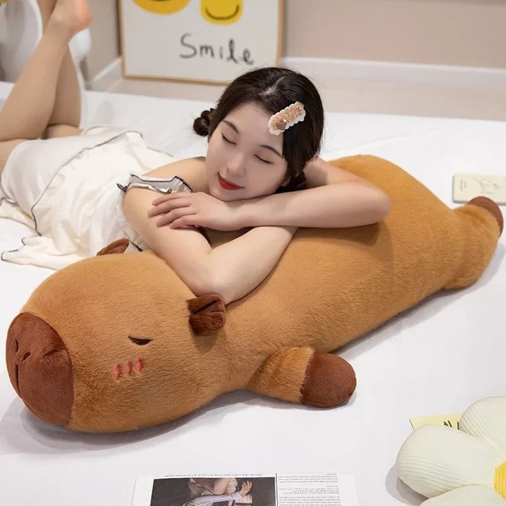 Giant Kawaii Capybara Plush Pillow Soft Lying Plush Toy 1