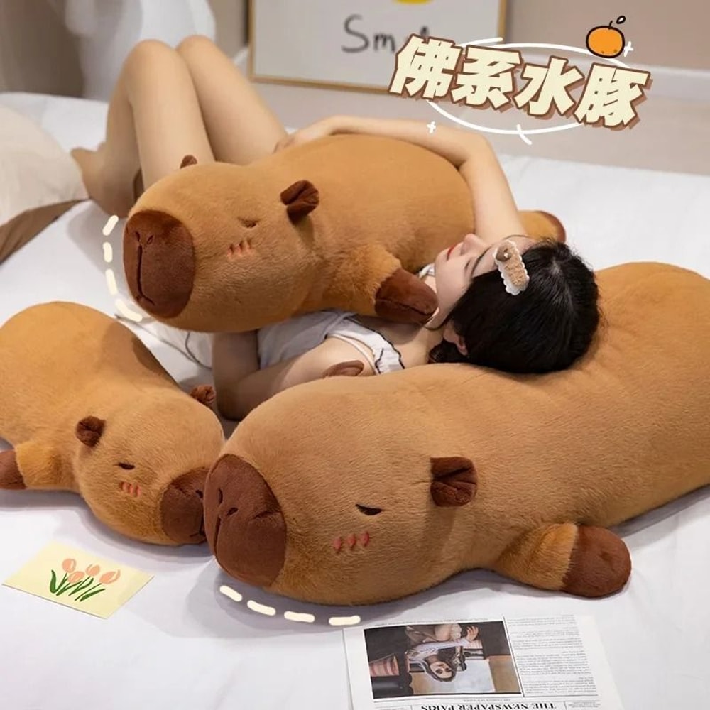 Giant Kawaii Capybara Plush Pillow Soft Lying Plush Toy 2