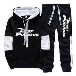 men hooded sweatshirt and sweatpants casual sportswear set