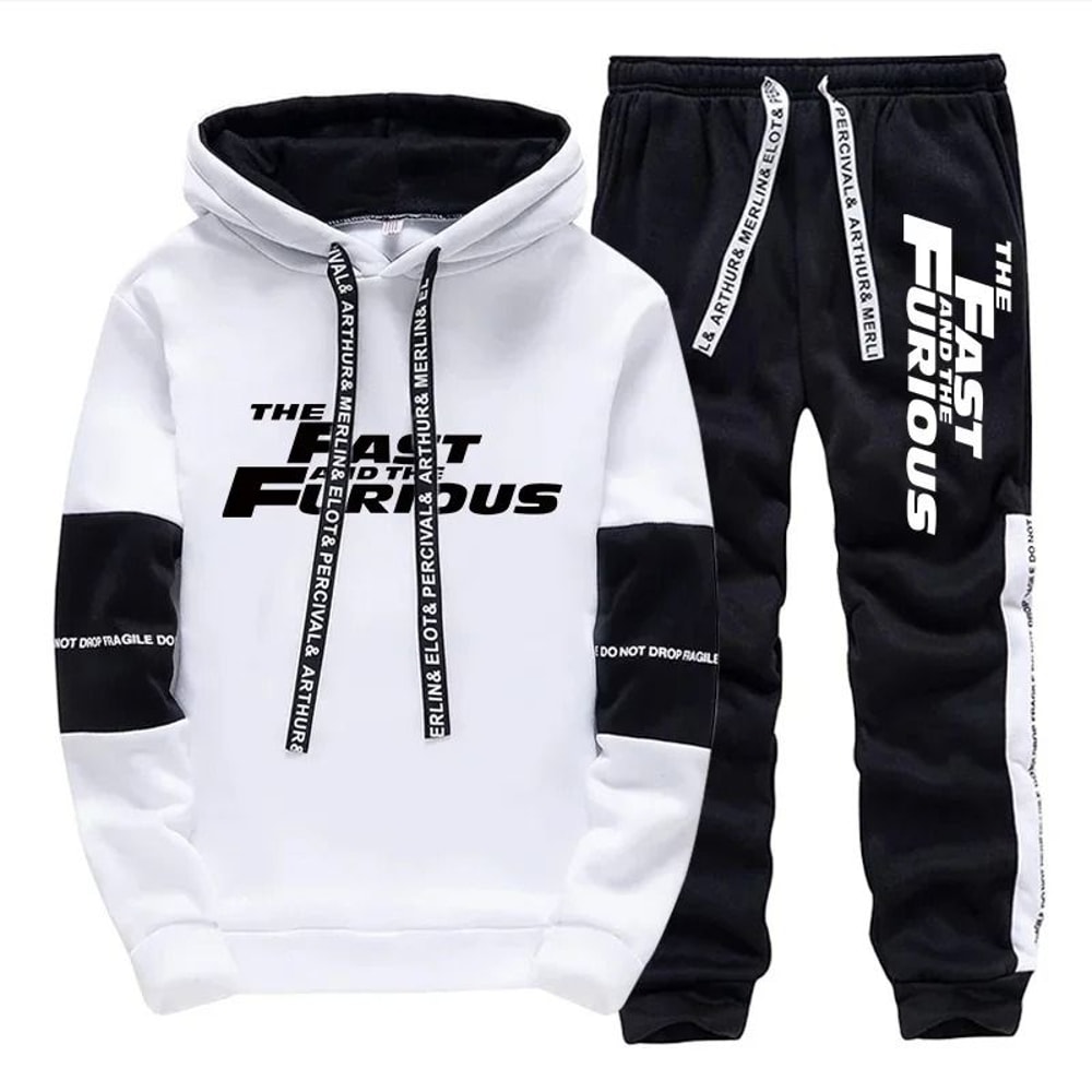 Men Hooded Sweatshirt And Sweatpants Casual Sportswear Set 3