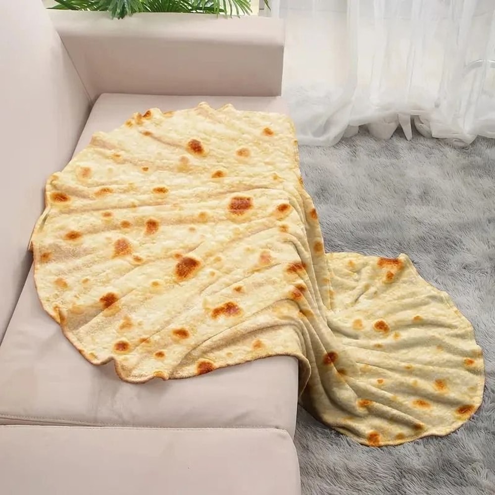 Soft Warm Mexican Tortilla Print Flannel Blanket For Couch Sofa Bed Camping 2