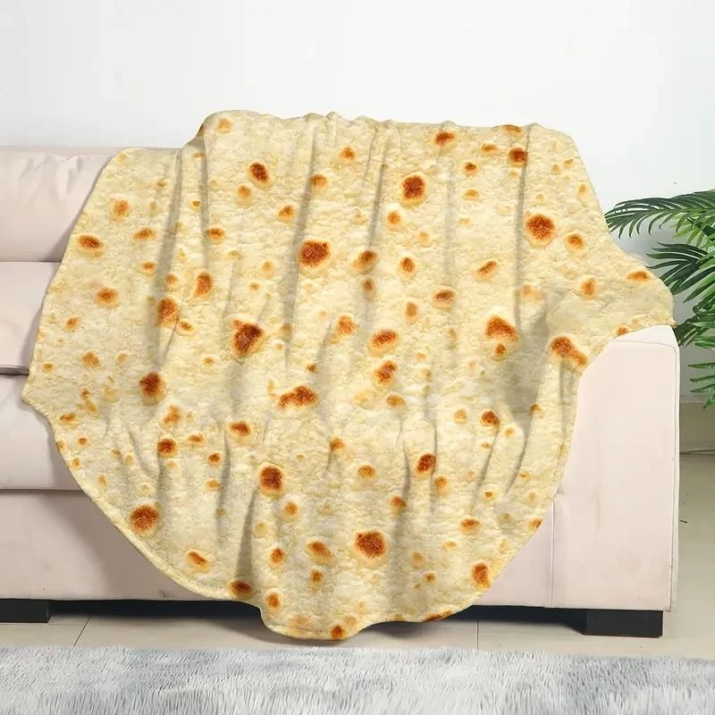 Soft Warm Mexican Tortilla Print Flannel Blanket For Couch Sofa Bed Camping 6