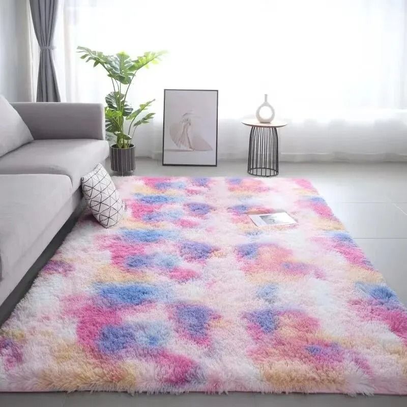 Soft Washable Tie Dye Non Slip Area Rug For Kids Bedroom Living Room 1
