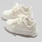 Casual White Lace Up Thick Sole Vulcanized Sneakers For Women 2