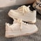 Casual White Lace Up Thick Sole Vulcanized Sneakers For Women 5