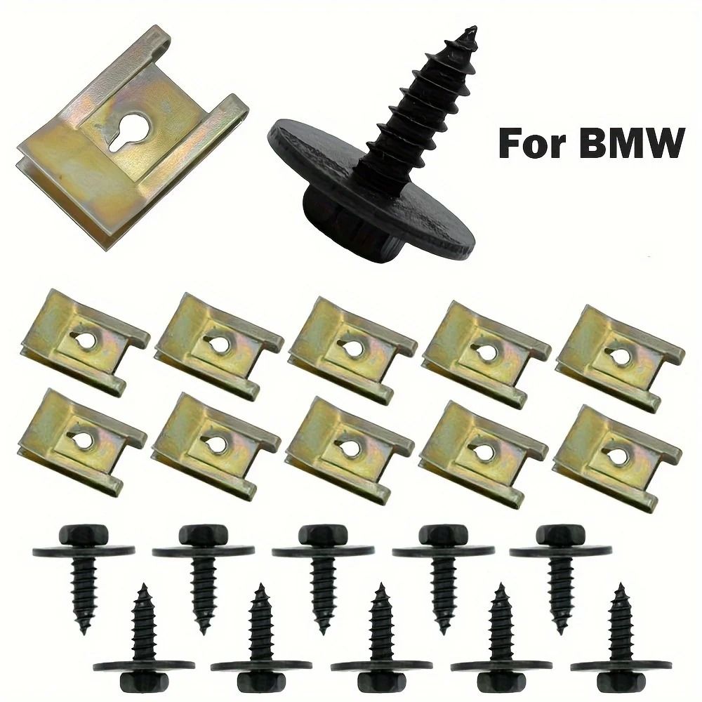 Car Screw Base U Clip Fastener Set For Fender And Bumper 40 Pieces 4