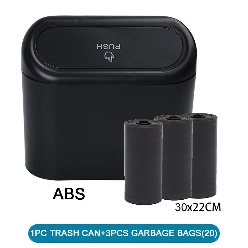 Leak Proof Mini Car Trash Can With Lid And Garbage Bags 9