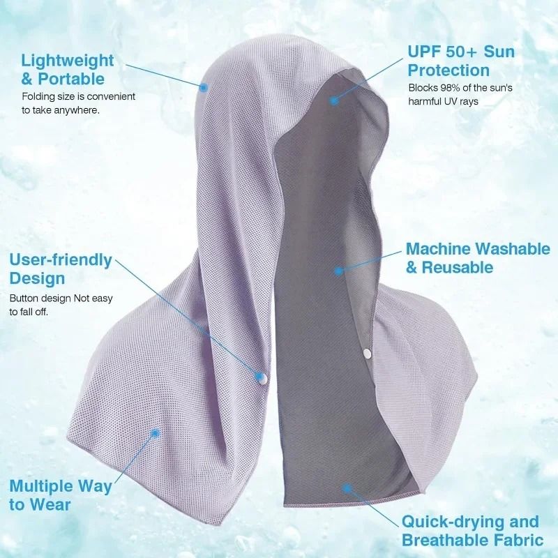 Cooling Hoodie Towel For Neck And Face Quick Dry Sports Towel 1
