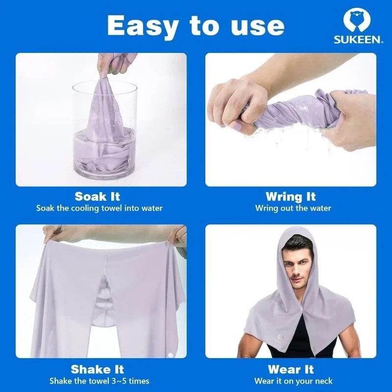 Cooling Hoodie Towel For Neck And Face Quick Dry Sports Towel 2