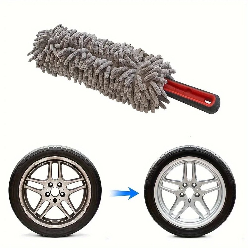 Car Wheel Cleaning Brush Scratch Free Auto Detailing Tool 1
