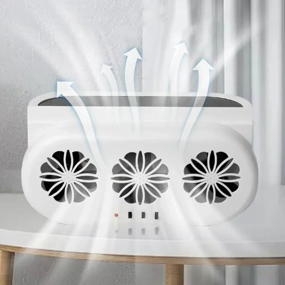 Solar Powered Car Window Exhaust Fan With USB Charging 0