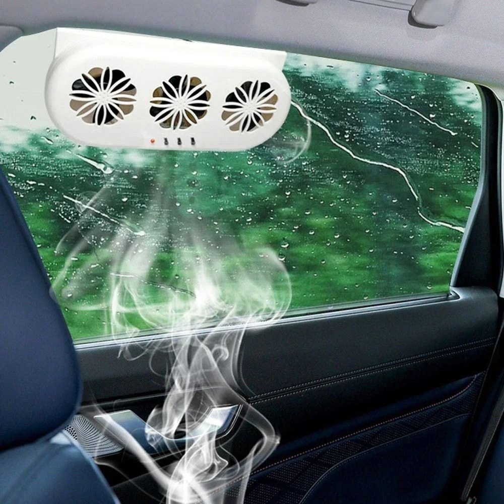 Solar Powered Car Window Exhaust Fan With USB Charging 4