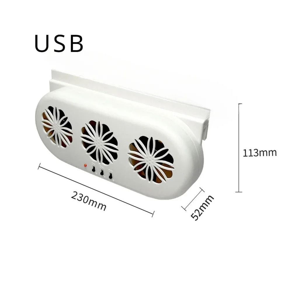 Solar Powered Car Window Exhaust Fan With USB Charging 7