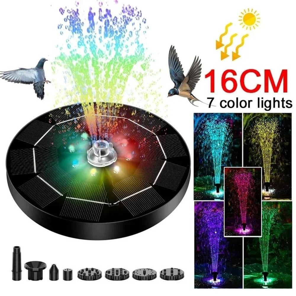 Solar LED Fountain Light With Color Changing Water Spray 0