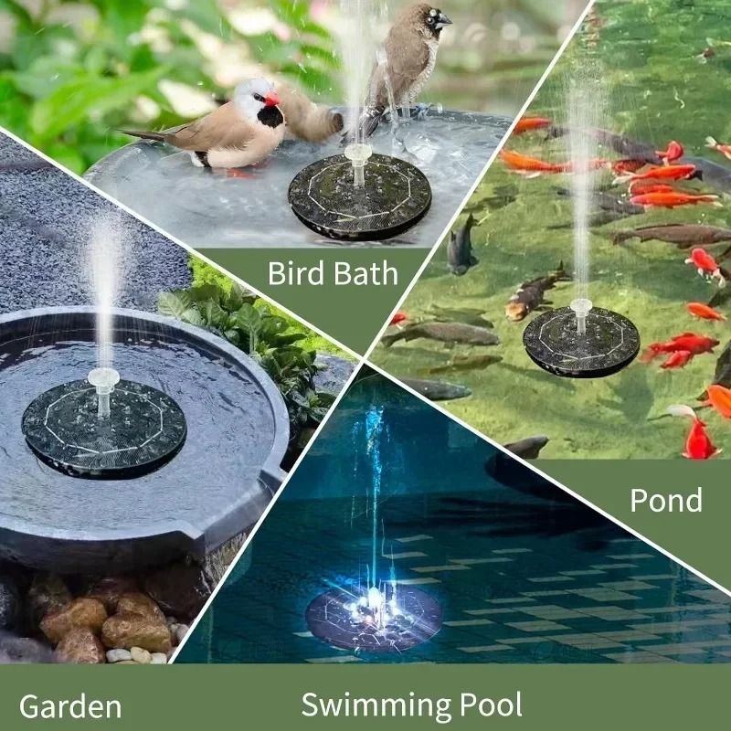 Solar LED Fountain Light With Color Changing Water Spray 4