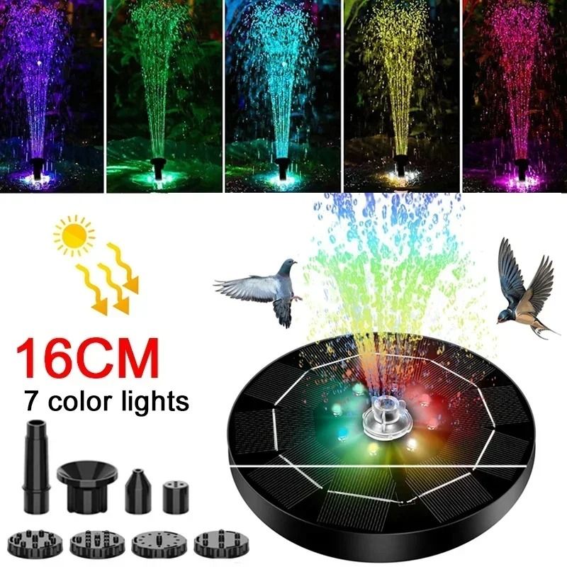 Solar LED Fountain Light With Color Changing Water Spray 5