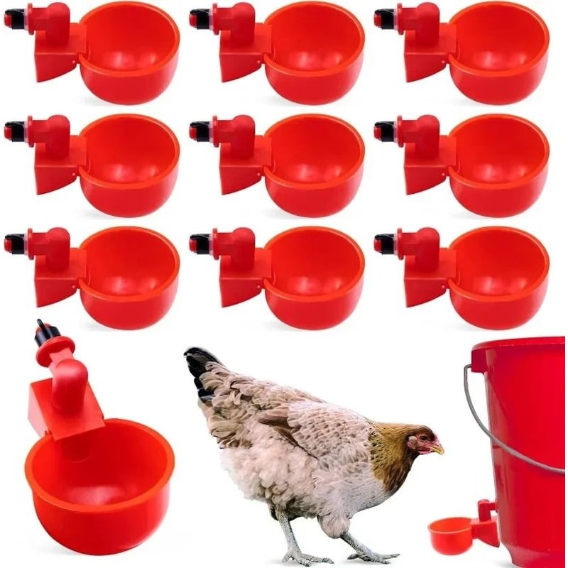 Chicken Waterer Cups Poultry Drinking Feeder Cups 0