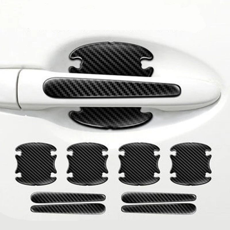 Car Door Handle Bowl Scratch Protection Stickers Carbon Fiber Style 0