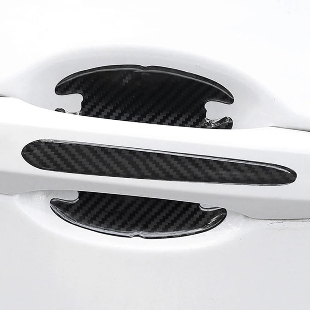 Car Door Handle Bowl Scratch Protection Stickers Carbon Fiber Style 4