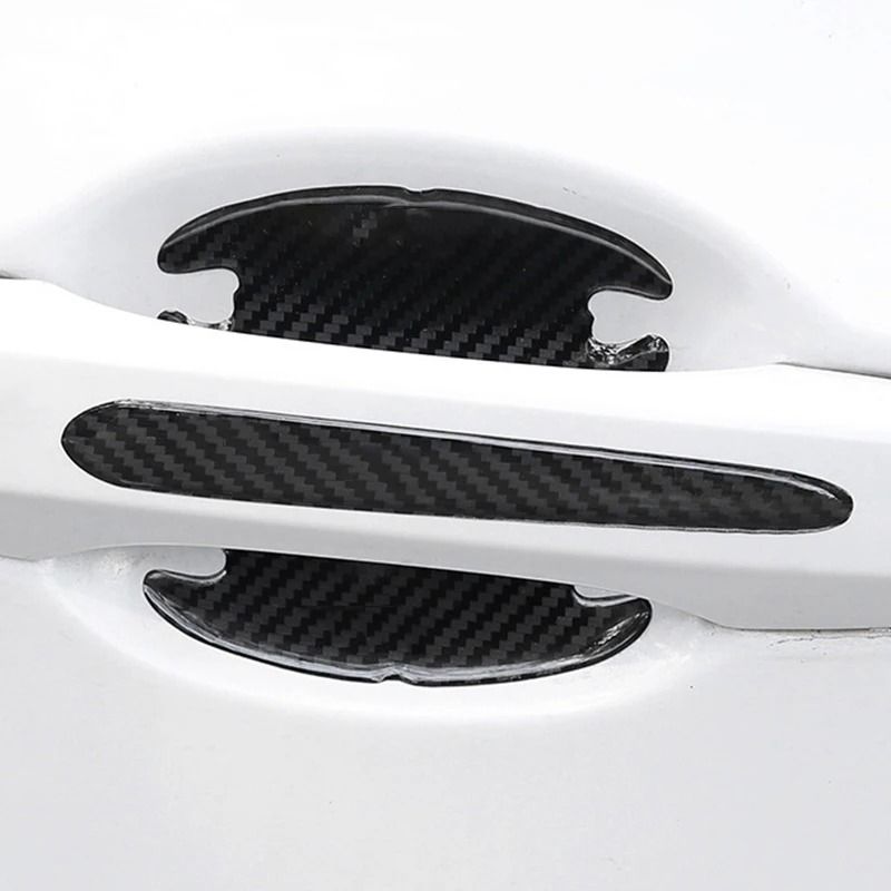 Car Door Handle Bowl Scratch Protection Stickers Carbon Fiber Style 4