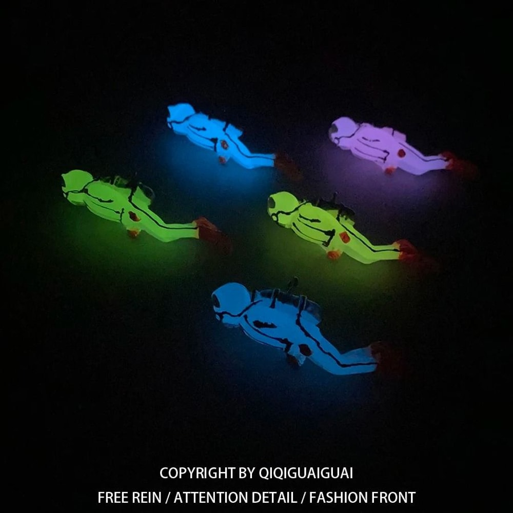 Floating Luminous Diver Aquarium Ornament With Buoy Ball For Fish Tank Decoration 2