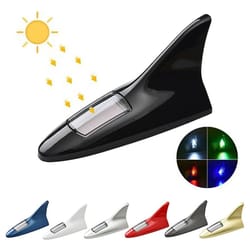 solar powered led shark fin car antenna safety warning light