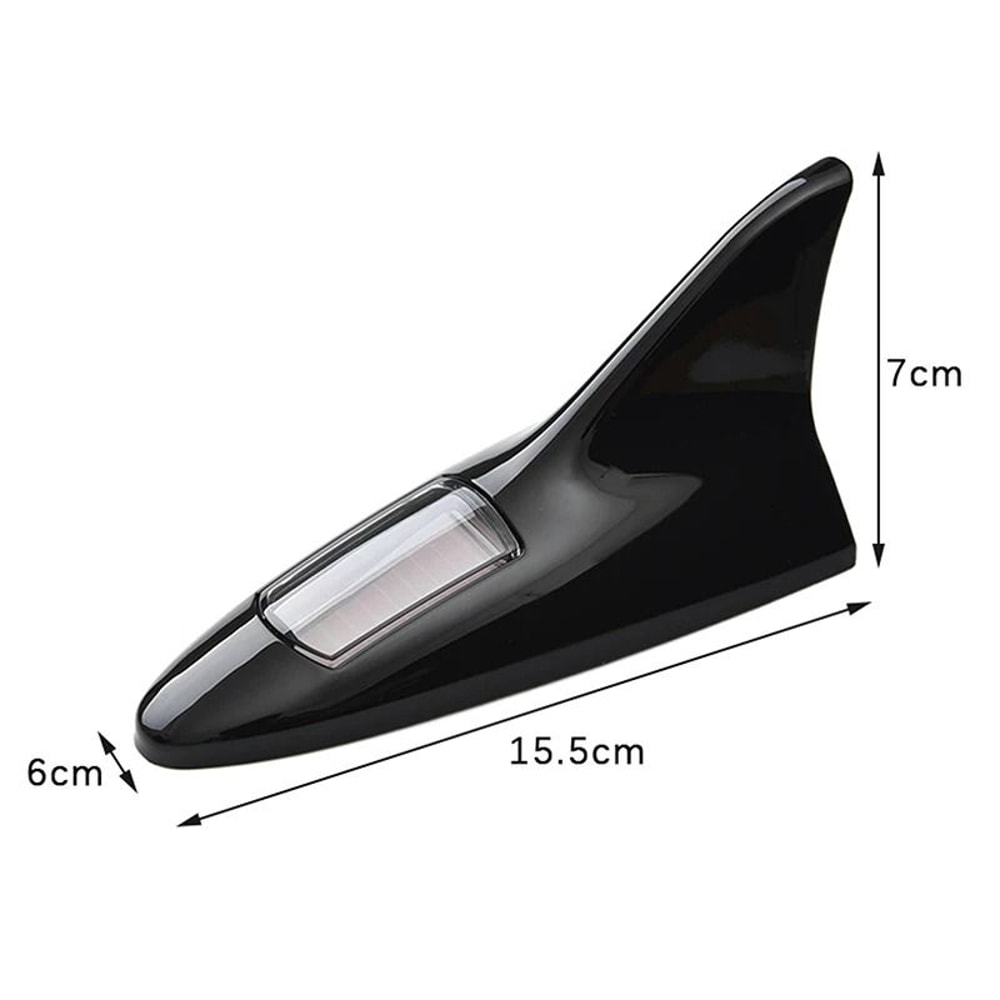 Solar Powered LED Shark Fin Car Antenna Safety Warning Light 1