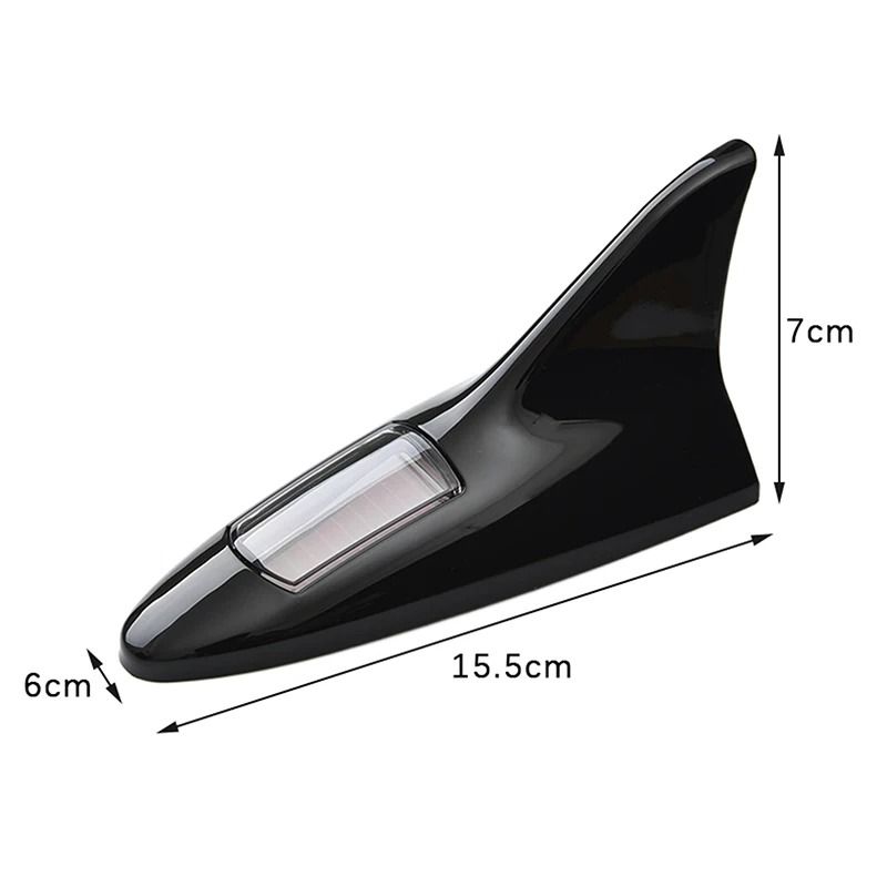 Solar Powered LED Shark Fin Car Antenna Safety Warning Light 1