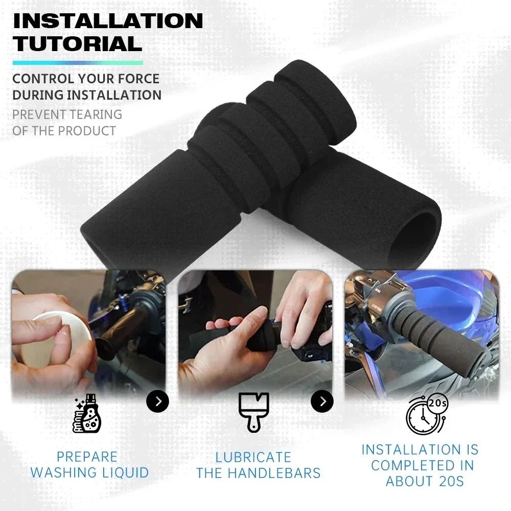 Universal Motorcycle Handlebar Foam Grip Covers 22mm Anti Vibration 2