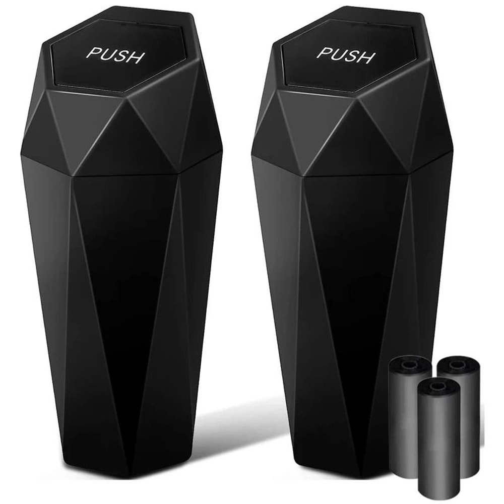 Portable Car Trash Can With Lid Leakproof Mini Garbage Bin 9