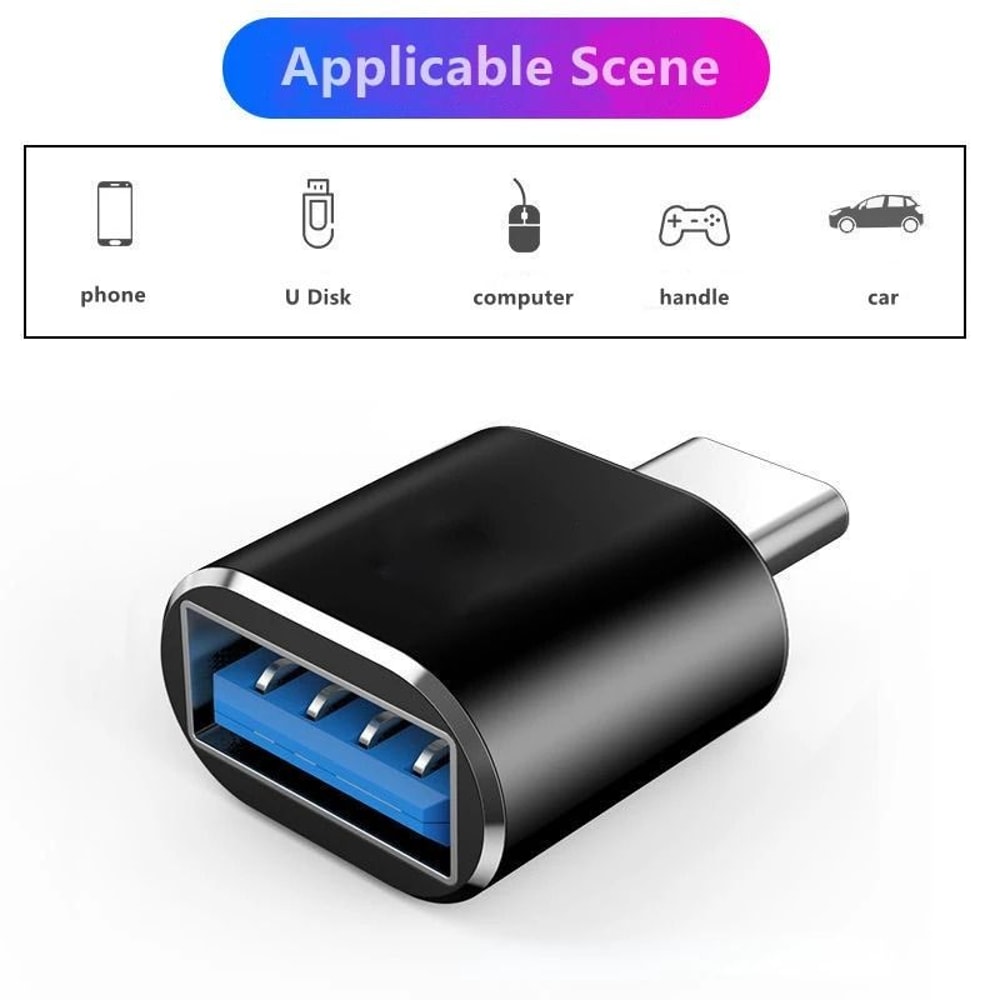 Type C To USB A Mini Charging Adapter For Car Use 4
