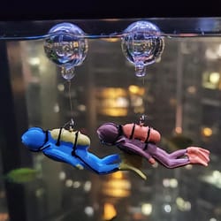 fluorescent aquarium mini diver decoration with floating ball