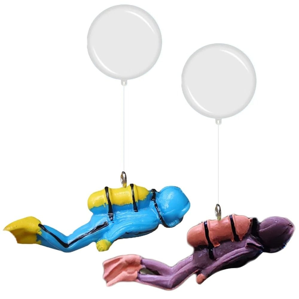 Fluorescent Aquarium Mini Diver Decoration With Floating Ball 1