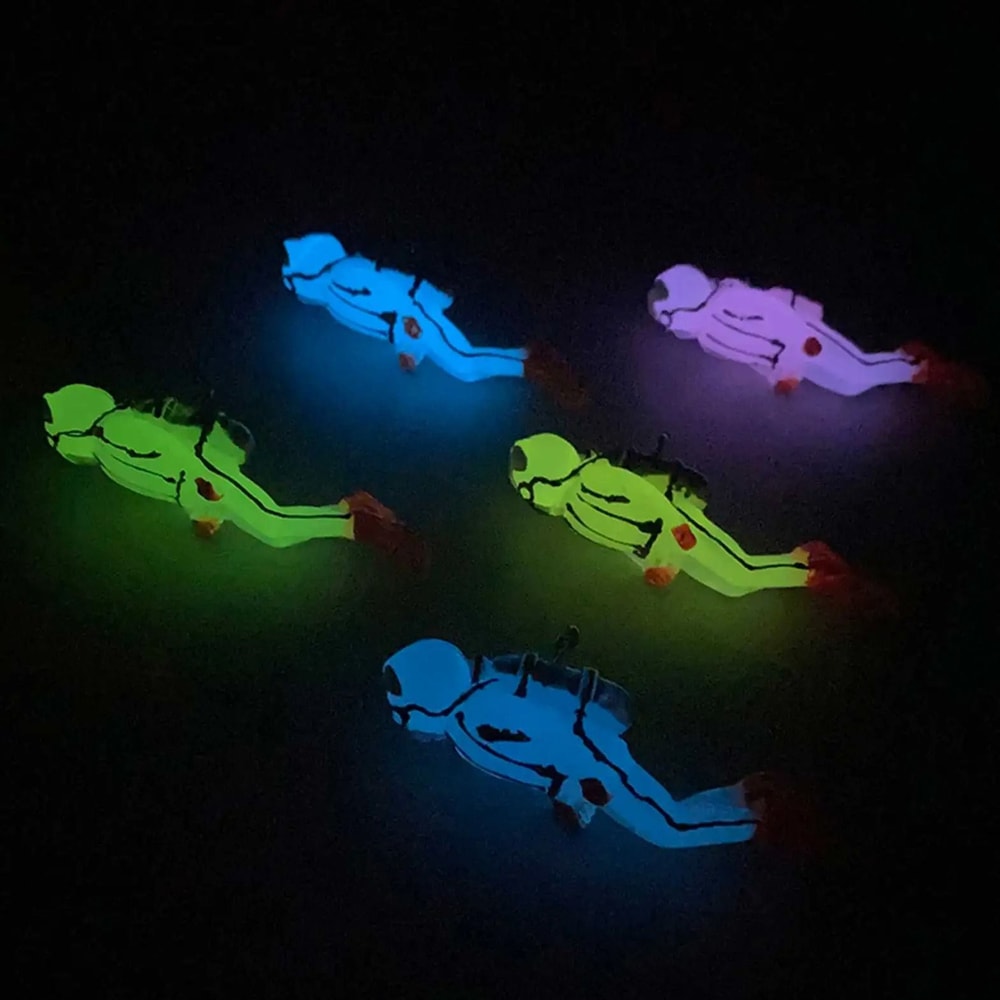 Fluorescent Aquarium Mini Diver Decoration With Floating Ball 3