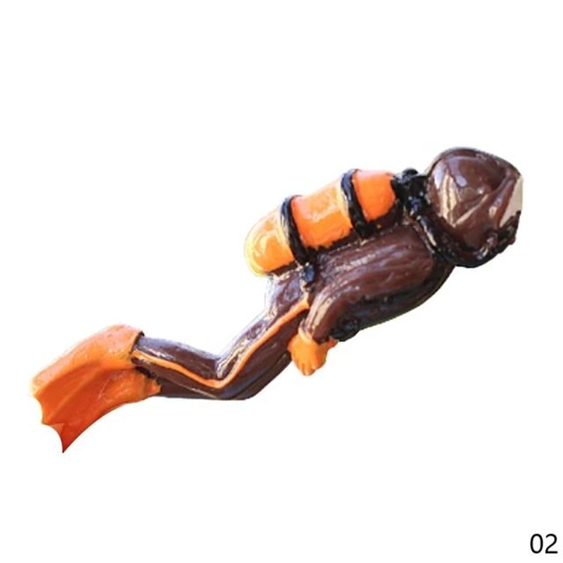 Fluorescent Aquarium Mini Diver Decoration With Floating Ball 7