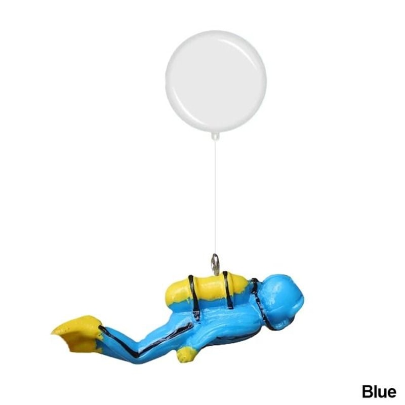 Fluorescent Aquarium Mini Diver Decoration With Floating Ball 8