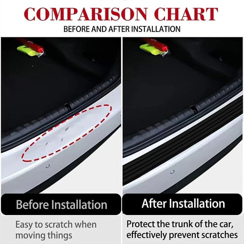 Universal Car Trunk Door Sill Protector Rear Bumper Guard Strip 3
