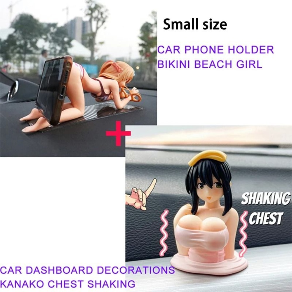 Cute Anime Style Car Phone Holder Dashboard Ornament 5