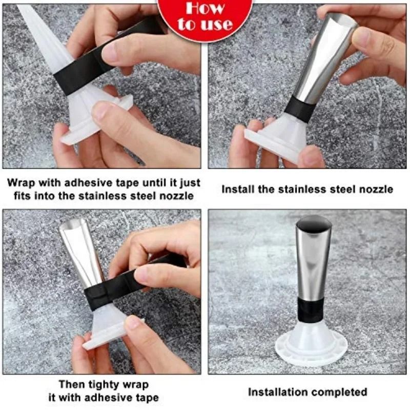 Caulking Finisher Tool Set Silicone Sealant Nozzle Kit 14 Pieces 5