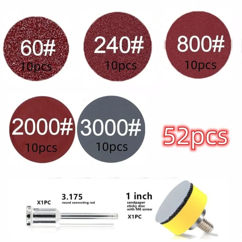 DIY Flocking Sanding Discs Pad Kit For Rotary Tools 6