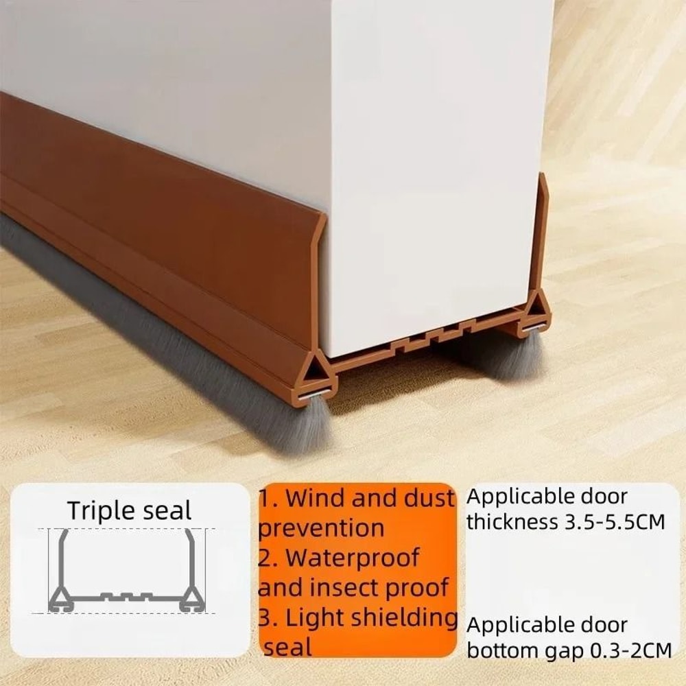 Door Bottom Seal Strip With Brush Dustproof Soundproof Draft Stopper 9