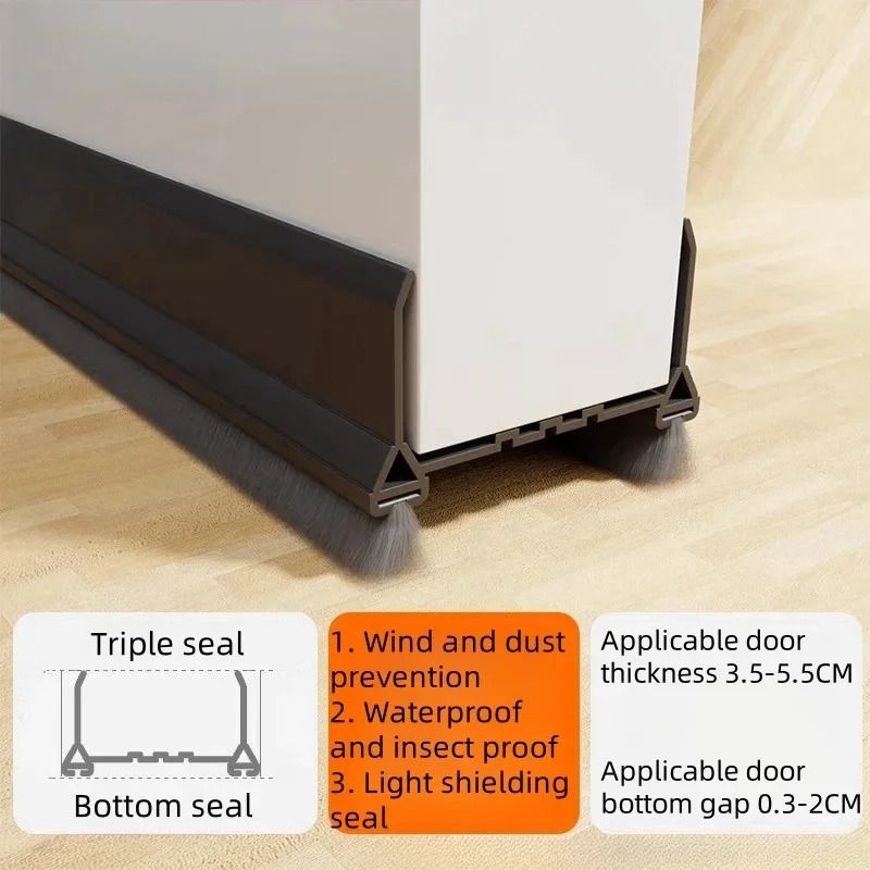 Door Bottom Seal Strip With Brush Dustproof Soundproof Draft Stopper 6