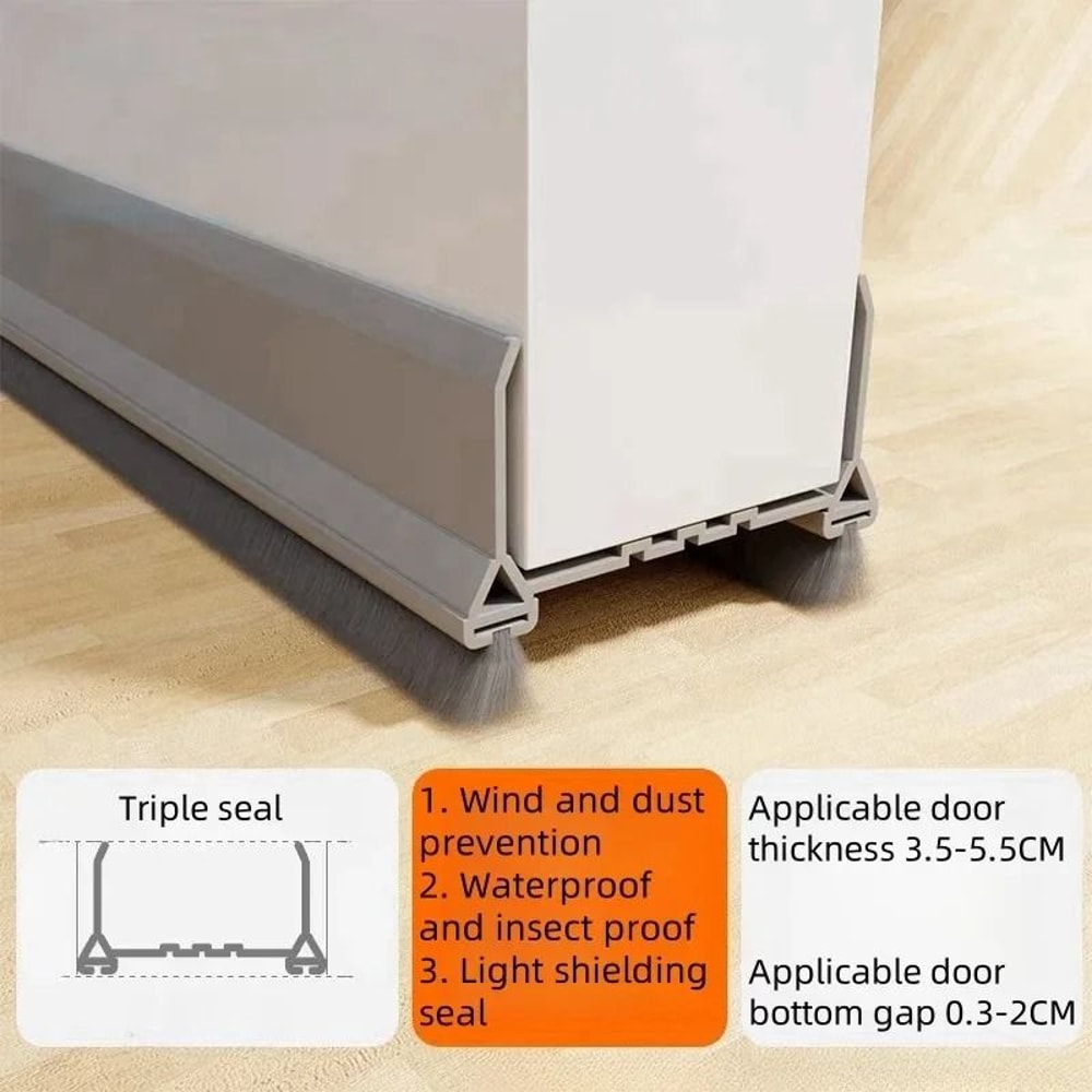 Door Bottom Seal Strip With Brush Dustproof Soundproof Draft Stopper 8